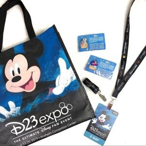 Disney New D23 Expo 2019 Pins Bag Lanyard Lot Limited Ed BB-8 Sorcerer Mickey